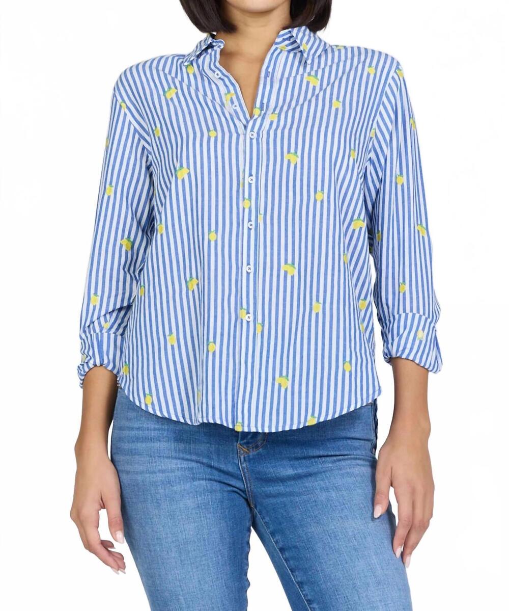 NEW DEAR JOHN DENIM lolita embroidery top in blue lemon